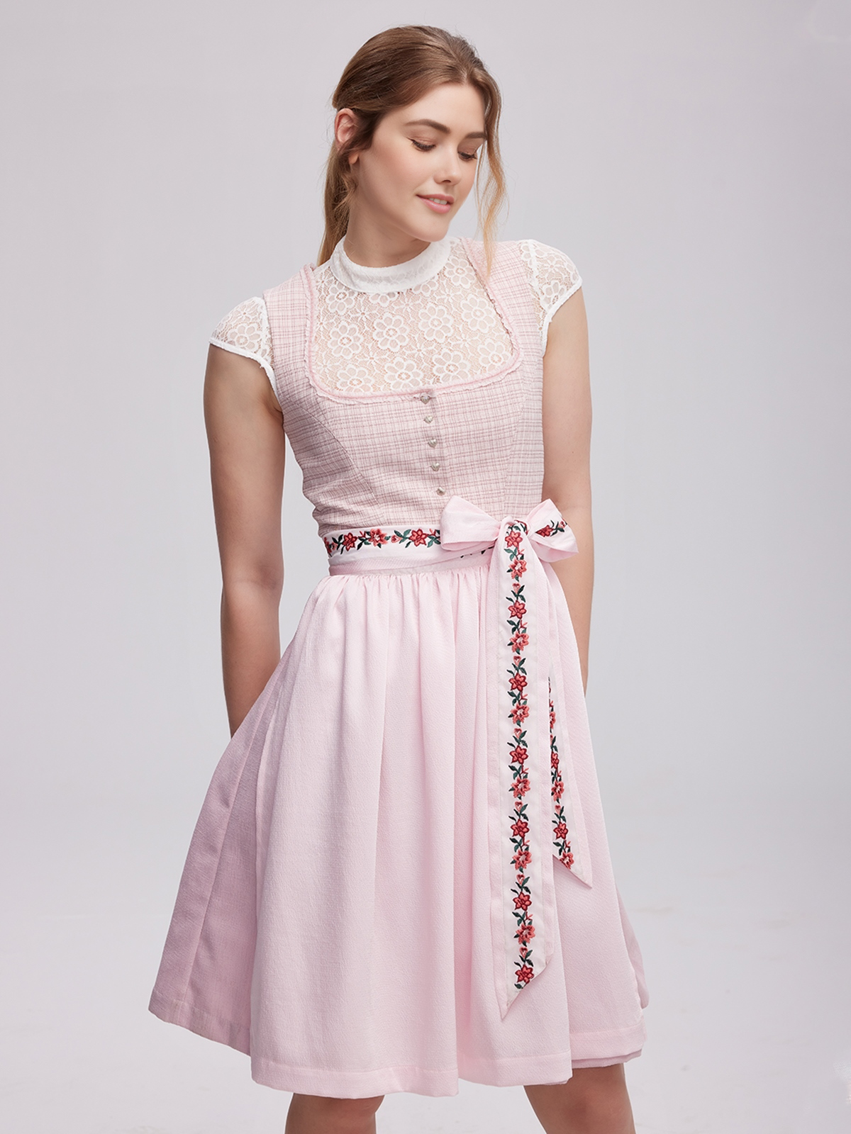 Rosa Samt Dirndl