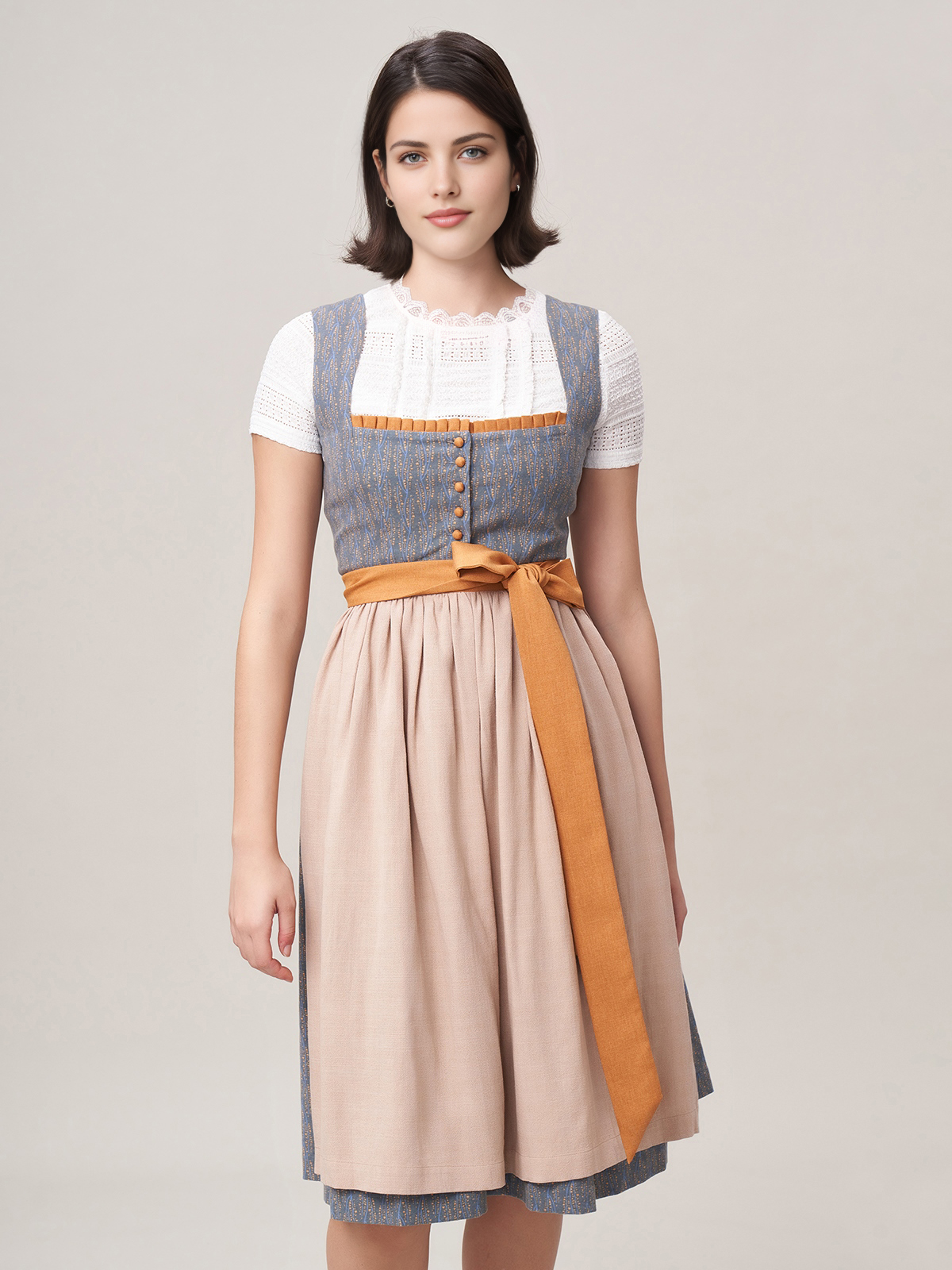 Samt Dirndl Blau