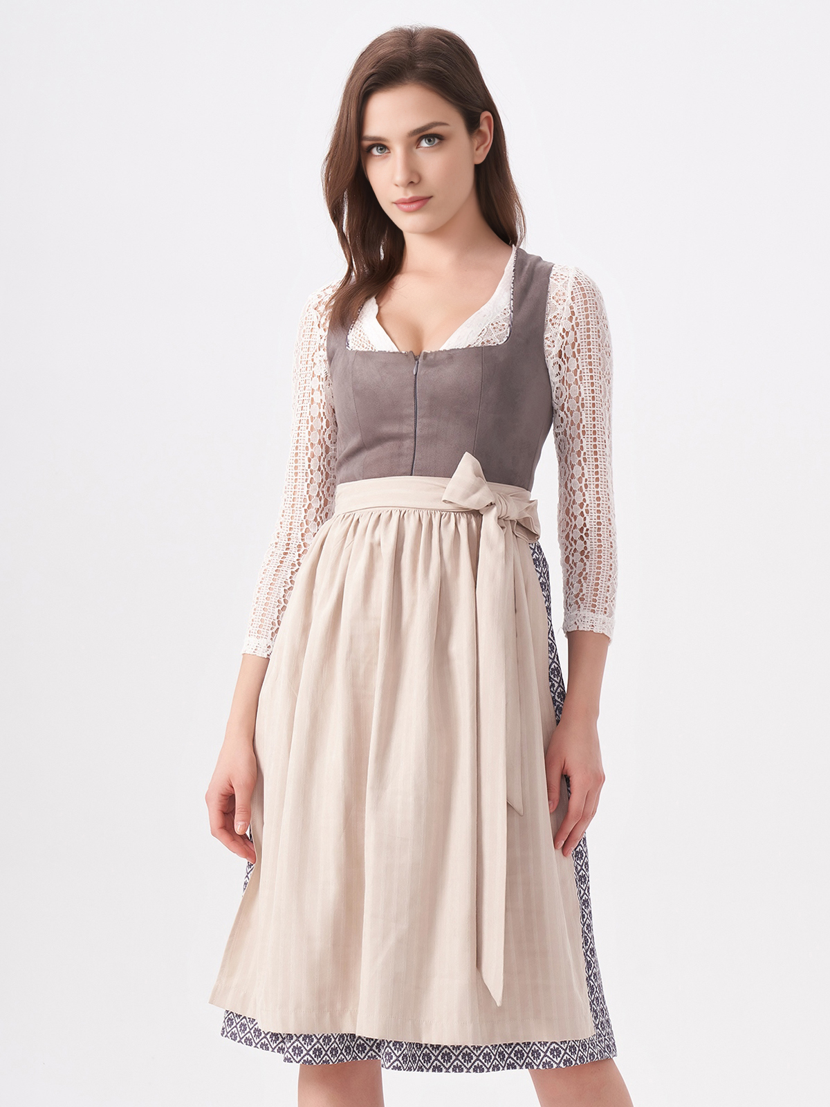 Elegantes graues Ehreer Dirndl